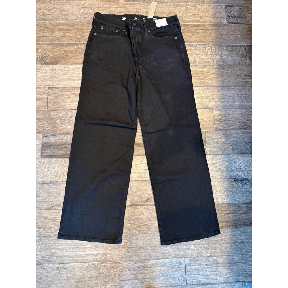 J.Crew Slim-Wide High-Rise Jeans Black Semi-Stretch CN277 DM7627 Womens 29 NWT